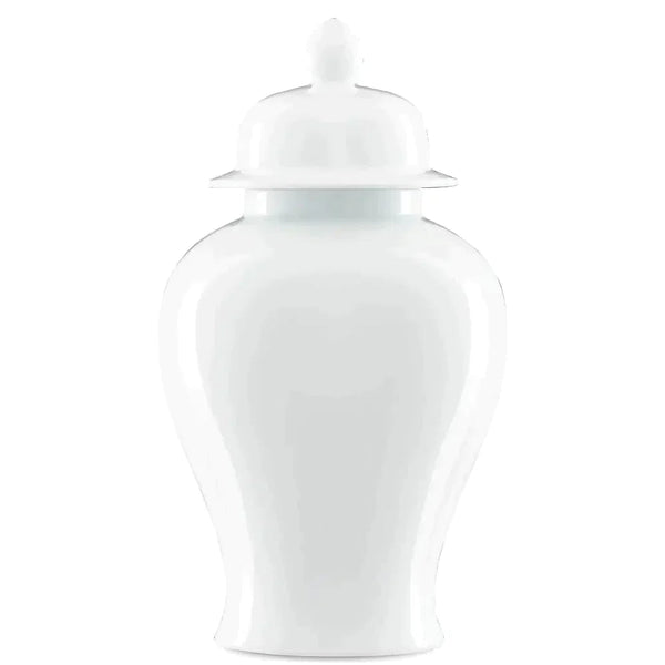 Imperial White Imperial White Medium Ginger Jar Vases & Jars LOOMLAN By Currey & Co