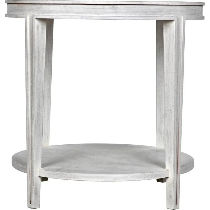 Imperial Wood White Round Side Table - LOOMLAN