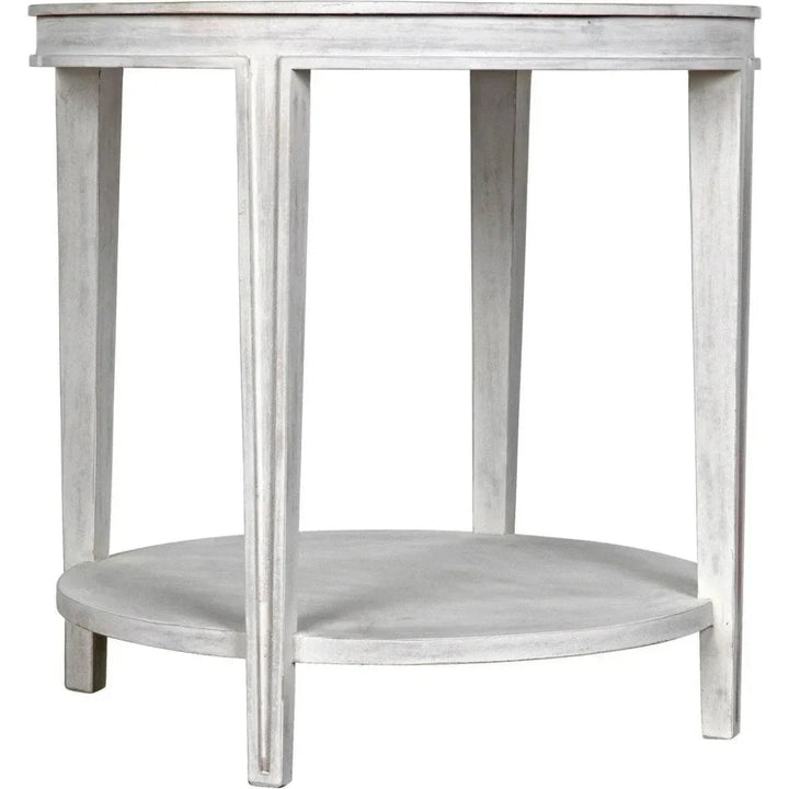 Imperial Wood White Round Side Table - LOOMLAN
