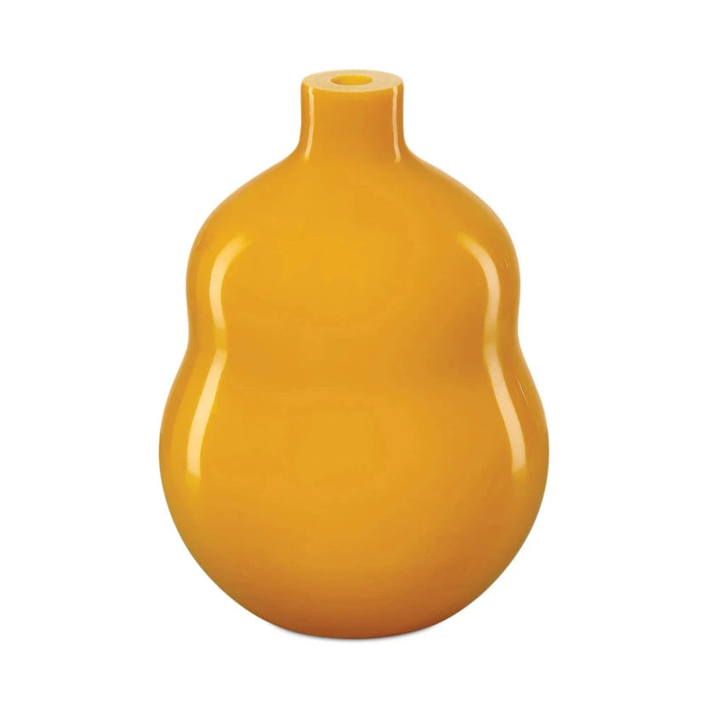 Imperial Modern Double Gourd Design Yellow Glass Vase