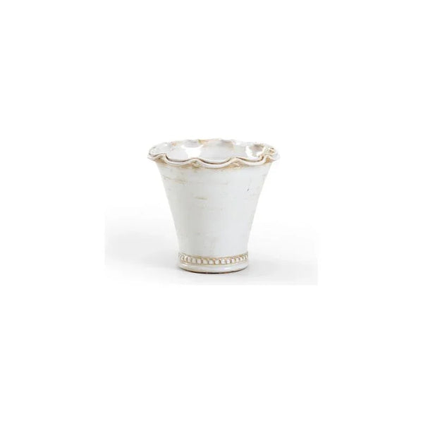 Impruneta Fluted White Glaze Pot - LOOMLAN - Wildwood - Planters