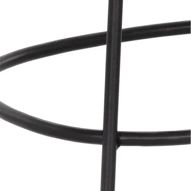 Indra Counter Stool Wood Seat Black Iron - LOOMLAN - SUNPAN - Counter Stools