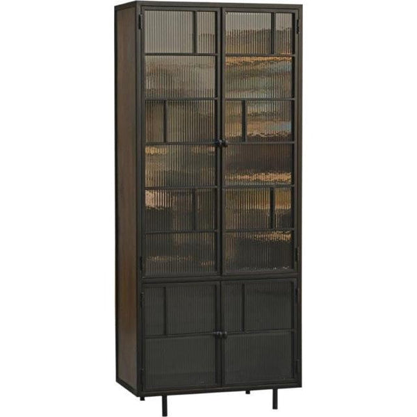 Industrial Bookcase with Glass Doors-Bookcases-LOOMLAN-LOOMLAN
