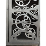 Industrial Gears Black Metal Accent Cabinet