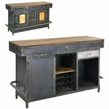 Industrial Home Bar Island Counter Cabinet