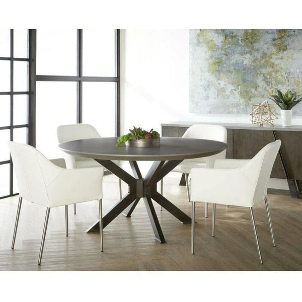 Industry 60"Gray Concrete Round Dining Table Dining Tables LOOMLAN By Essentials For Living