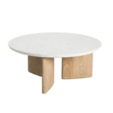 Infinity Terrazzo Top Round Coffee Table-Coffee Tables-LH Imports-LOOMLAN