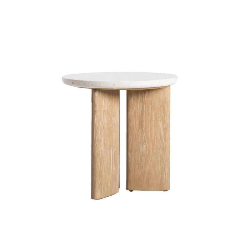 Infinity Terrazzo Top Round Side Table-Side Tables-LH Imports-LOOMLAN