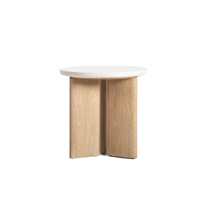 Infinity Terrazzo Top Round Side Table-Side Tables-LH Imports-LOOMLAN