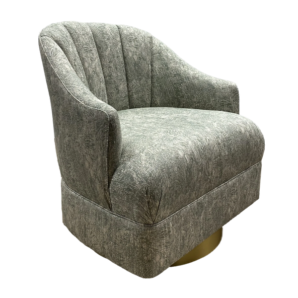 Inga Swivel Chair, Cindaria Celadon-Club Chairs-Currey & Co-LOOMLAN