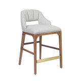 Inga Modern Oak And Brass Design Counter Stool