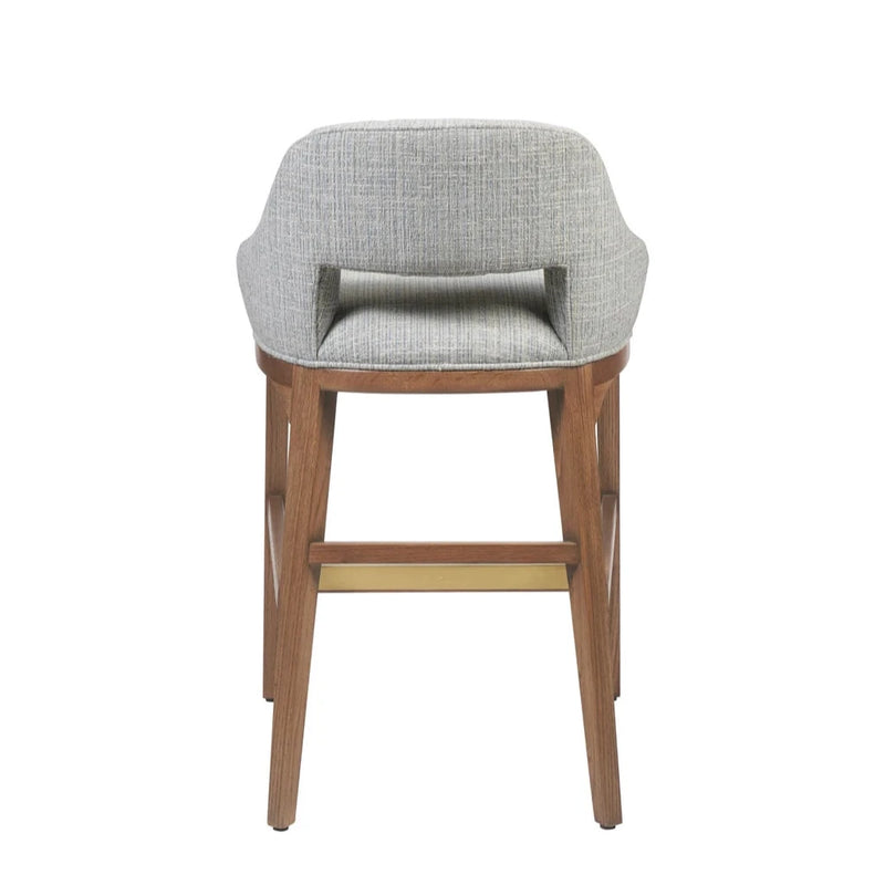 Inga Modern Oak And Brass Design Counter Stool