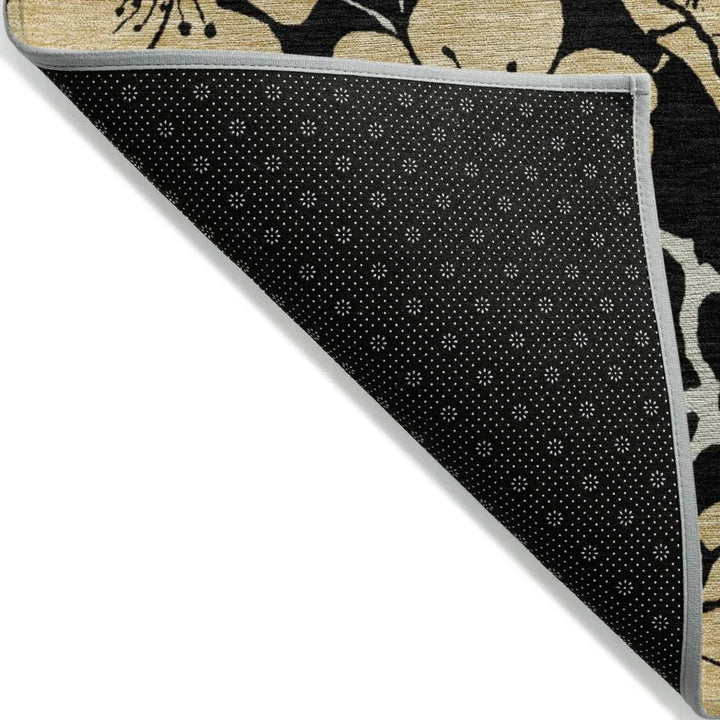 Inoa Black Washable Indoor-Outdoor Rug-Outdoor Rugs-LOOMLAN Rugs-LOOMLAN