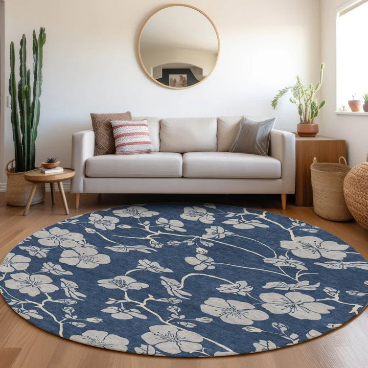 Inoa Blue Washable Indoor-Outdoor Rug-Outdoor Rugs-LOOMLAN Rugs-LOOMLAN