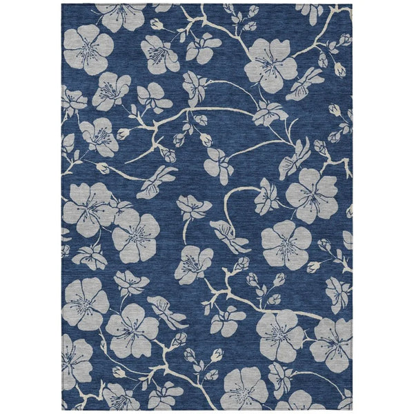 Inoa Blue Washable Indoor-Outdoor Rug-Outdoor Rugs-LOOMLAN Rugs-2'6" x 3'10"-LOOMLAN