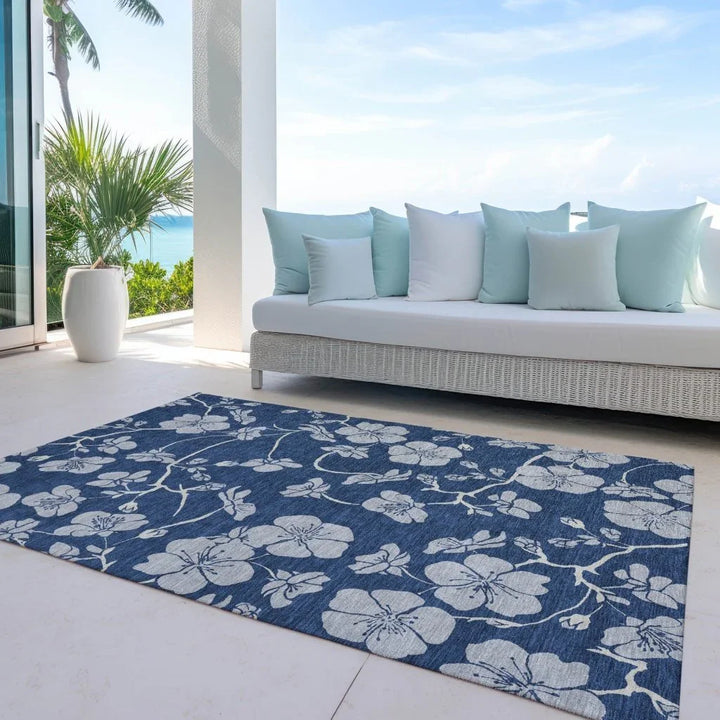 Inoa Blue Washable Indoor-Outdoor Rug-Outdoor Rugs-LOOMLAN Rugs-LOOMLAN