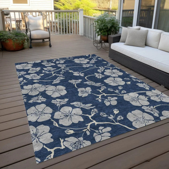 Inoa Blue Washable Indoor-Outdoor Rug-Outdoor Rugs-LOOMLAN Rugs-LOOMLAN