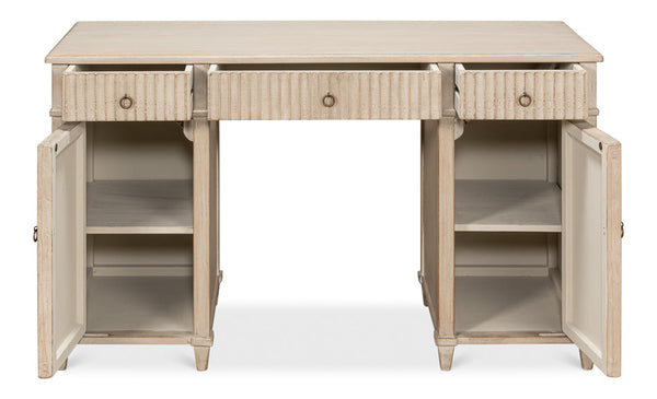 Inspire Desk Stone Grey-Home Office Desks-Sarreid-LOOMLAN