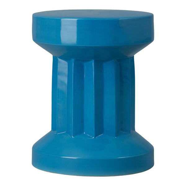 Intrepit 18 in. Round Turquoise Ceramic Garden Stool-Outdoor Stools-Emissary-Turquoise-LOOMLAN