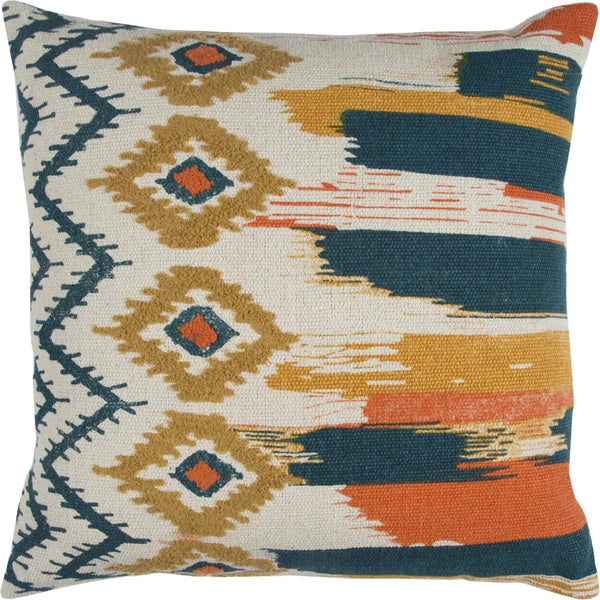 Ira Brushstroke Boho Throw Pillow Down Insert-Throw Pillows-LOOMLAN-LOOMLAN