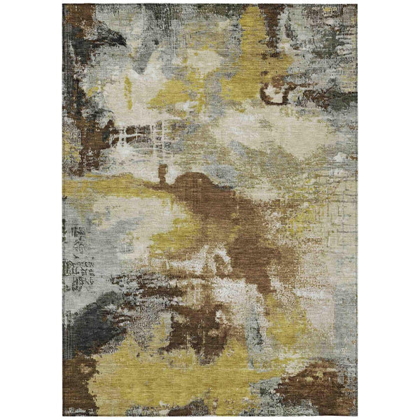 Iriara Brown Washable Indoor-Outdoor Rug
