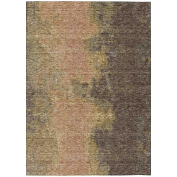 Iriion Brown Washable Indoor-Outdoor Rug