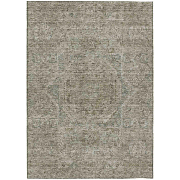 Iriir Gray Washable Indoor-Outdoor Rug