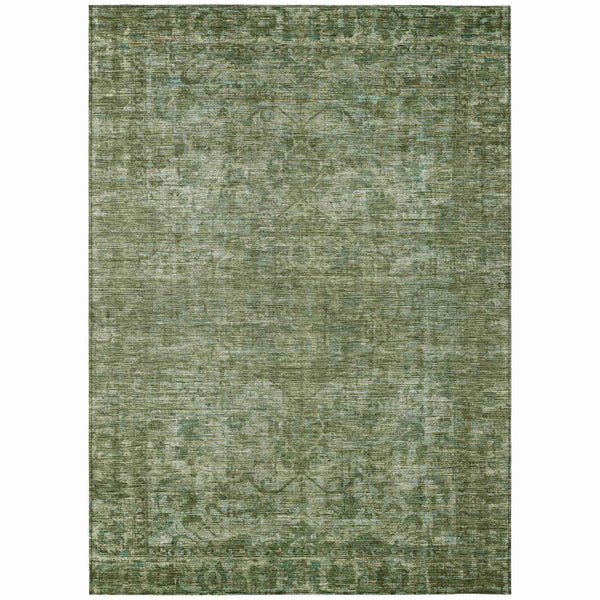 Iriira Green Washable Indoor-Outdoor Rug