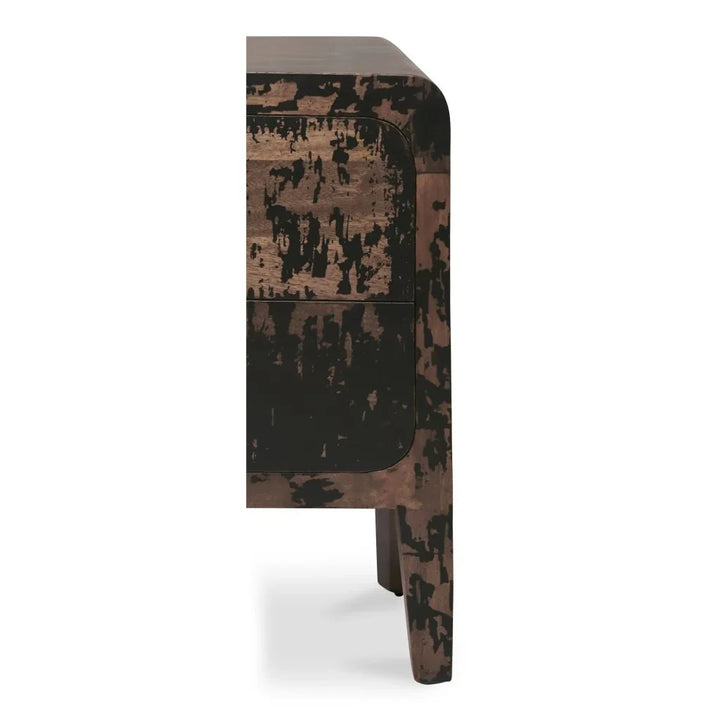 Iris Distressed Black Mango Wood Nightstand - LOOMLAN - Moe's Home - Nightstands
