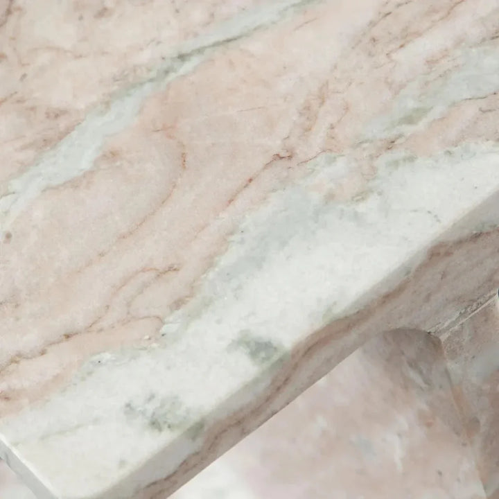 Iris I - Beam Genuine Marble Rectangular Side Table - LOOMLAN - Diamond Sofa - Side Tables