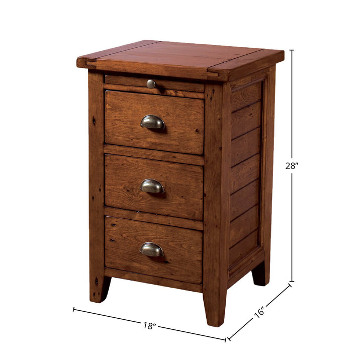 Irish Coast 3 Drawers Wood Nightstand-Nightstands-LH Imports-LOOMLAN