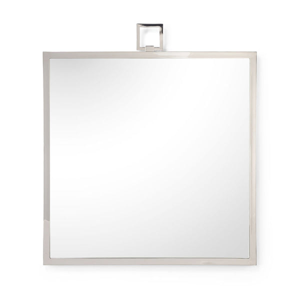 Iron Framed Square Wall Mirror-Wall Mirrors-Chelsea House-Silver-LOOMLAN