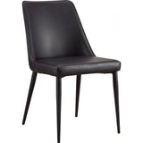 Iron Lula Dining Chair Vegan Leather 2PC-Dining Chairs-Moe's Home-Black-LOOMLAN