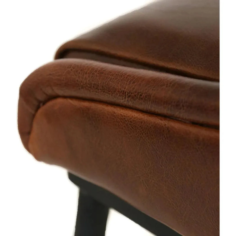 Iron Pipe Leather Upholstered Bar Stool