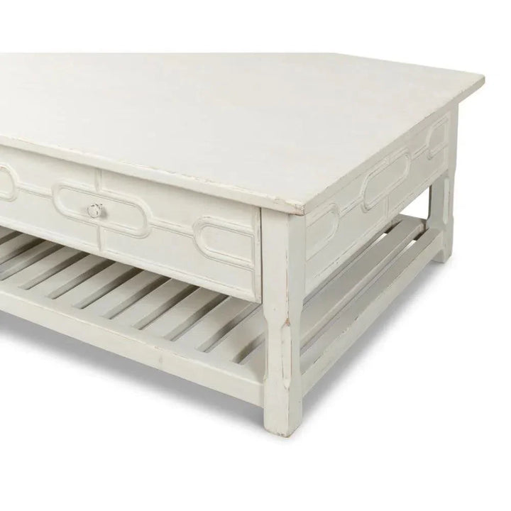 Isla Coffee Table Antique White - LOOMLAN - Sarreid - Coffee Tables