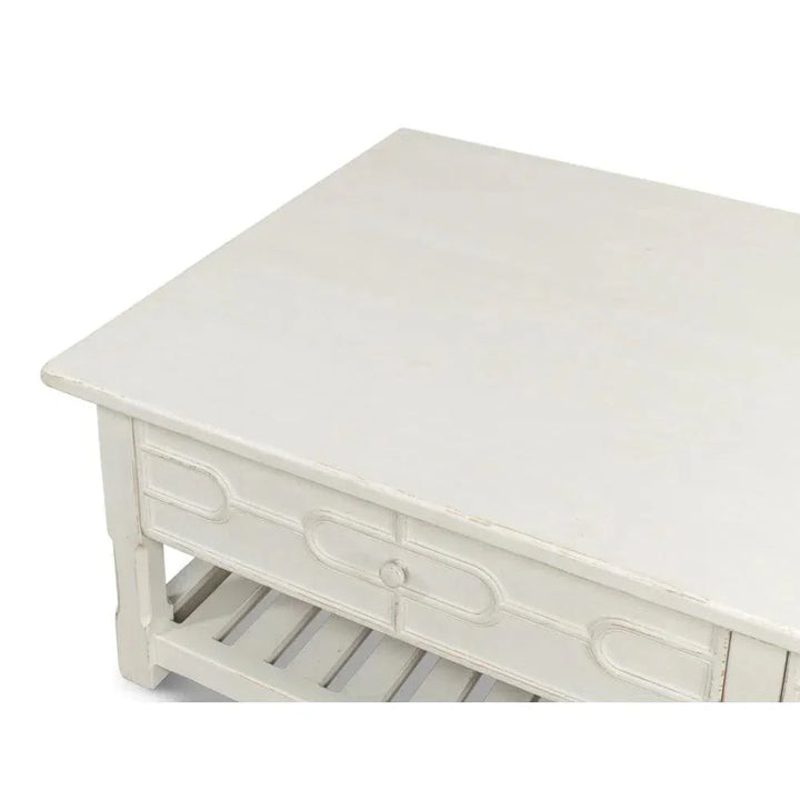 Isla Coffee Table Antique White - LOOMLAN - Sarreid - Coffee Tables