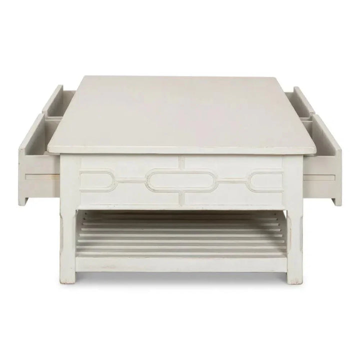 Isla Coffee Table Antique White - LOOMLAN - Sarreid - Coffee Tables