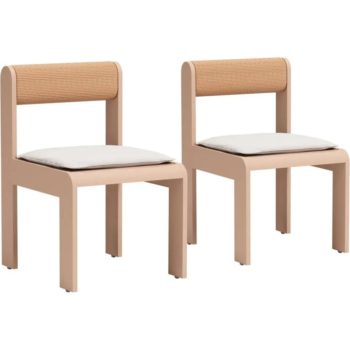 Island Aluminum Brown Dining Chair 2PC-Outdoor Dining Chairs-Zuo Modern-LOOMLAN