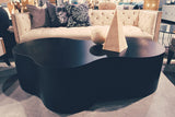 Island Black Steel Geometric Coffee Table-Coffee Tables-Noir-LOOMLAN