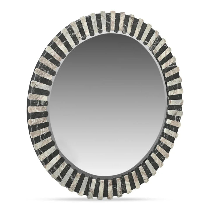 Isolde Multicolor Marble Frame Wall Mirror - LOOMLAN - Moe's Home - Wall Mirrors
