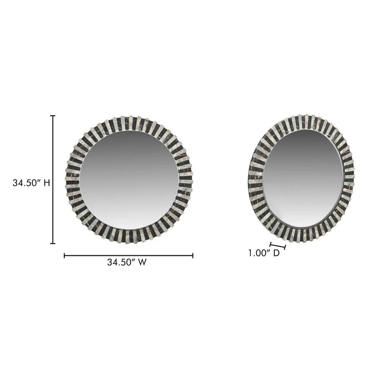 Isolde Multicolor Marble Frame Wall Mirror - LOOMLAN - Moe's Home - Wall Mirrors