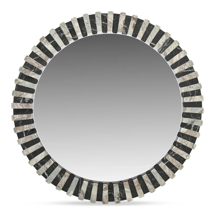 Isolde Multicolor Marble Frame Wall Mirror - LOOMLAN - Moe's Home - Wall Mirrors