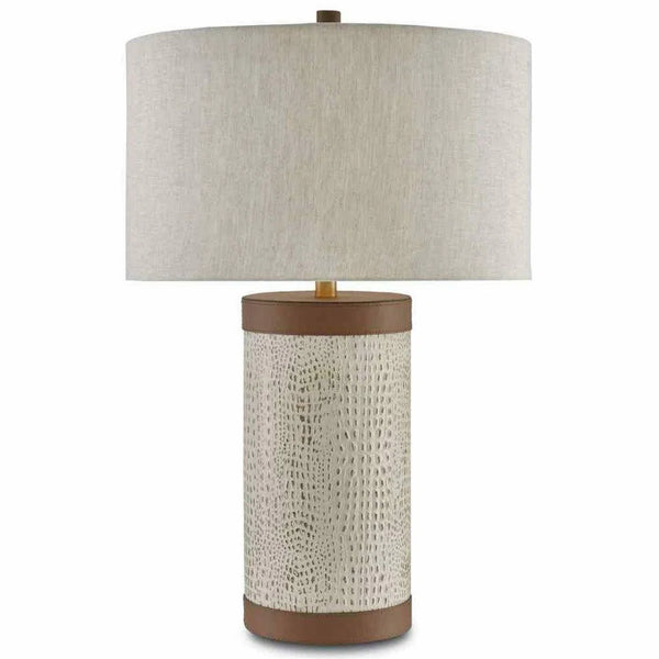 Ivory Brown Brushed Brass Baptiste Table Lamp Table Lamps LOOMLAN By Currey & Co
