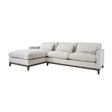 Ivory L-Shaped Loose Back Oxford Left Sectional Sofa Travertine Cream Sectionals LOOMLAN By LHIMPORTS