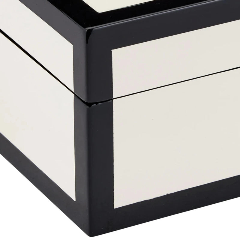 Ivory Lacquer Modern Gloss Finish Box (2PC )