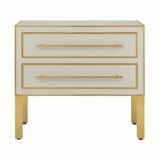Ivory Satin Brass Arden Ivory Chest Accent Cabinet Accent Cabinets LOOMLAN By Currey & Co