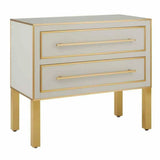 Ivory Satin Brass Arden Ivory Chest Accent Cabinet Accent Cabinets LOOMLAN By Currey & Co
