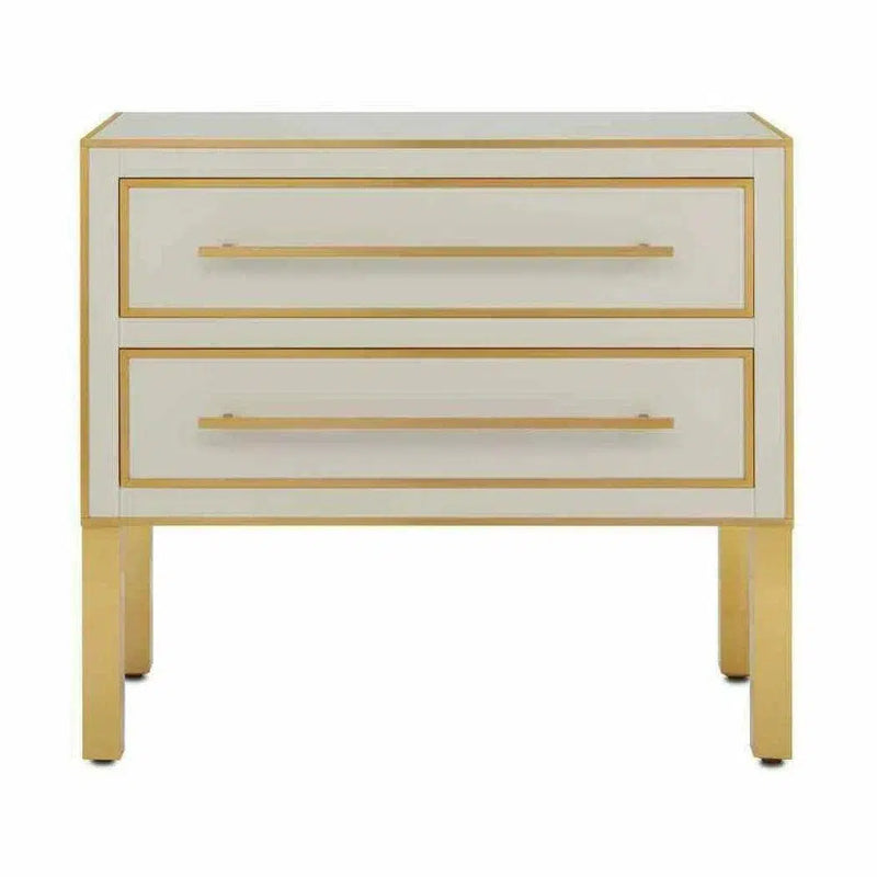 Ivory Satin Brass Arden Ivory Chest