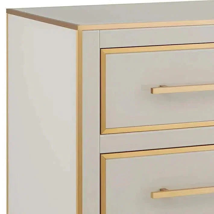 Ivory Satin Brass Arden Ivory Chest - LOOMLAN - Currey & Co - Chests