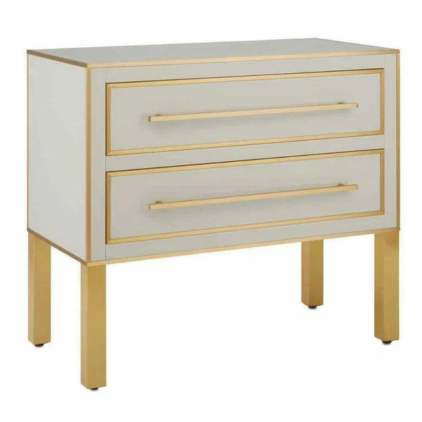 Ivory Satin Brass Arden Ivory Chest